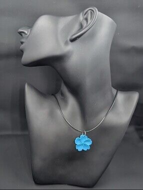 Blue Flower Pendant Necklace